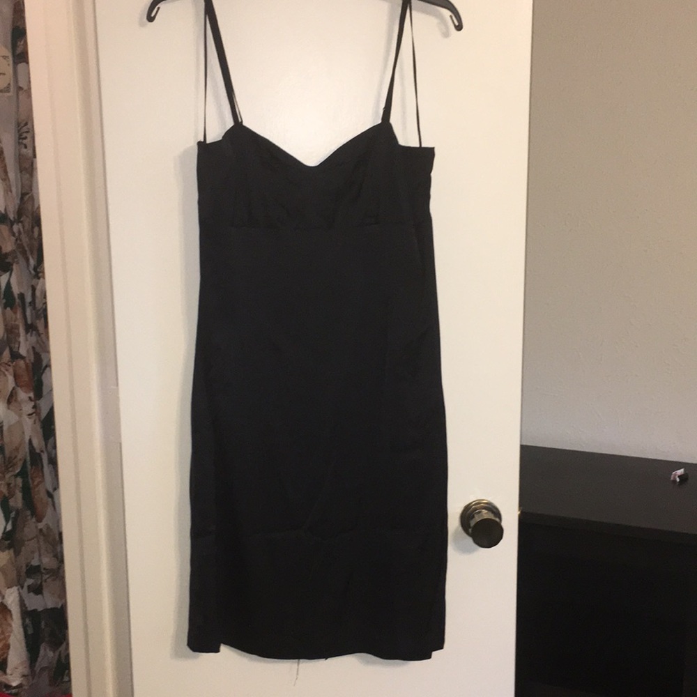 Express black silk dress, adjustable straps